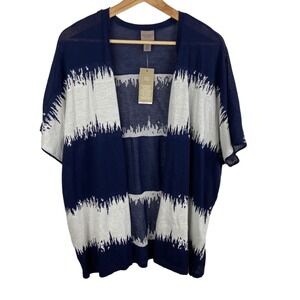 Chico's Easywear cardigan sweater Kadie Cardi Jacket Static Wave Sz 2 Medium New